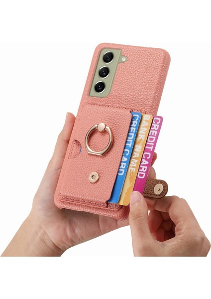 Samsung Galaxy S21 Fe Premium Dokulu Deri Kart Yuvaları Halka (Yurt Dışından) fırsatları