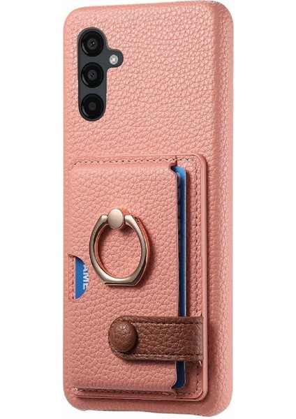 Samsung Galaxy A24 Kart Yuvaları Halka Standı Premium Dokulu Deri (Yurt Dışından)