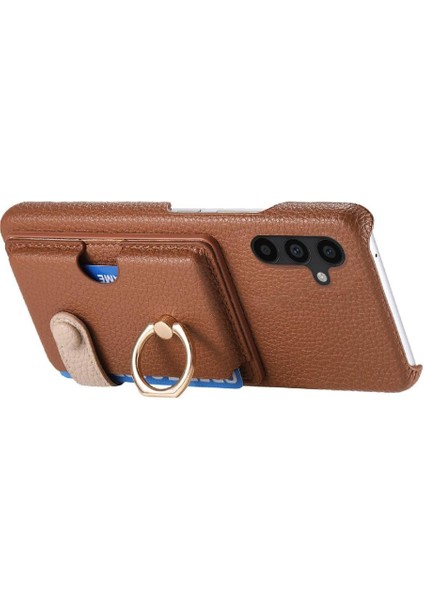 Samsung Galaxy A34 Halka Standı Kart Yuvaları Premium Dokulu Deri (Yurt Dışından)