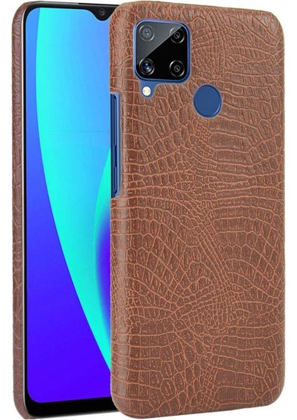 Realme C15 Anti Scratch Klasik Timsah Moda Için Şık Klasik Durumda (Yurt Dışından)