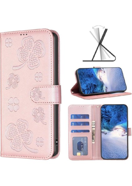 Manyi Mall Huawei Mate 60 Pro Için Flip Case Artı Çok Renkli Yonca Çiçek Cüzdan Pu (Yurt Dışından)