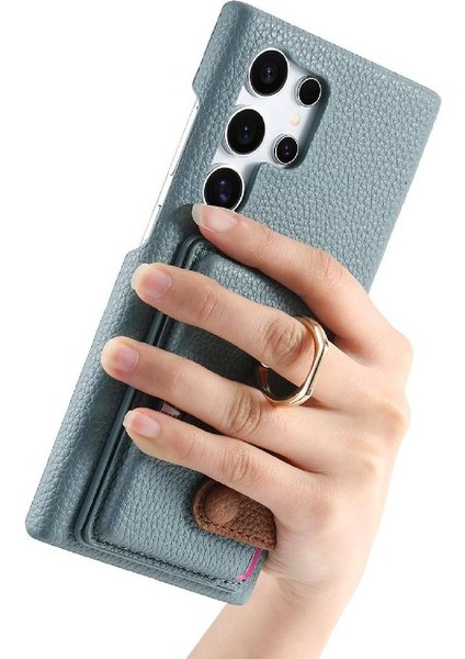 Samsung Galaxy S24 Ultra Halka Standı Premium Dokulu Deri Kılıf (Yurt Dışından) fırsatları