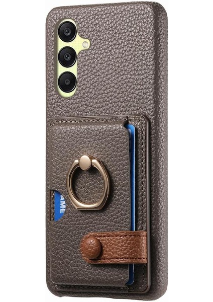 Samsung Galaxy A25 Premium Dokulu Deri Yüzük Standı Kart Yuvaları Için Kılıf (Yurt Dışından) indirimleri