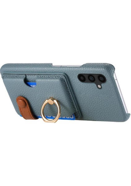 Samsung Galaxy A34 Halka Standı Kart Yuvaları Premium Dokulu Deri (Yurt Dışından)