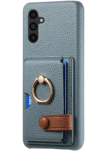 Samsung Galaxy A34 Halka Standı Kart Yuvaları Premium Dokulu Deri (Yurt Dışından)