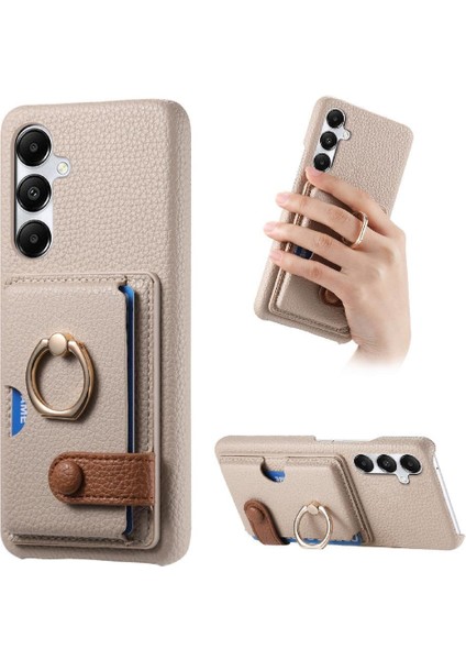 Samsung Galaxy A35 Halka Standı Premium Dokulu Deri Kart Yuvaları (Yurt Dışından)