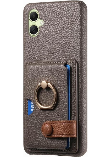 Samsung Galaxy A05 Premium Dokulu Deri Yüzük Standı Kart Yuvaları Için Kılıf (Yurt Dışından) indirimleri