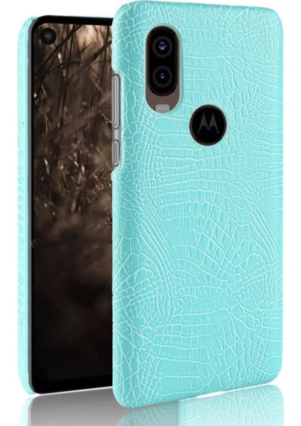 Motorola One Vision Klasik Timsah Moda Için Şık Klasik Kılıf (Yurt Dışından)