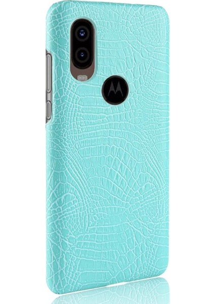 Motorola One Vision Klasik Timsah Moda Için Şık Klasik Kılıf (Yurt Dışından)
