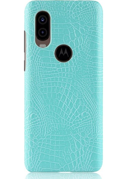 Motorola One Vision Klasik Timsah Moda Için Şık Klasik Kılıf (Yurt Dışından)