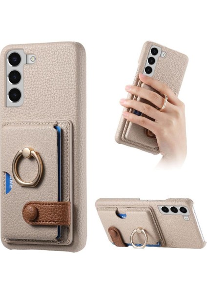Samsung Galaxy S22 Artı Kart Yuvaları Premium Dokulu Deri Yüzük (Yurt Dışından)