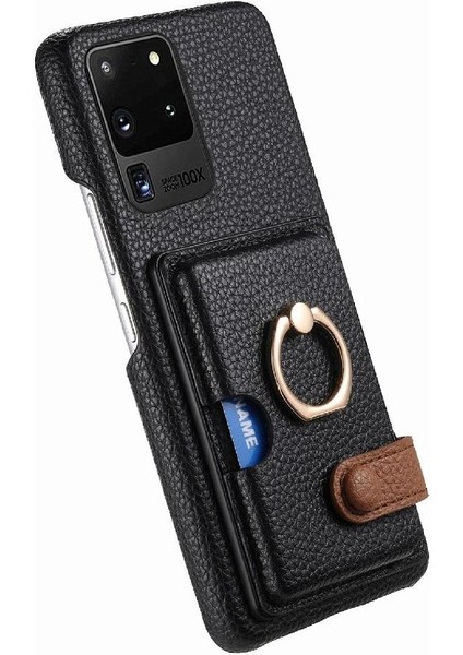 Samsung Galaxy S20 Ultra Halka Standı Premium Dokulu Deri Kart (Yurt Dışından) fiyatları