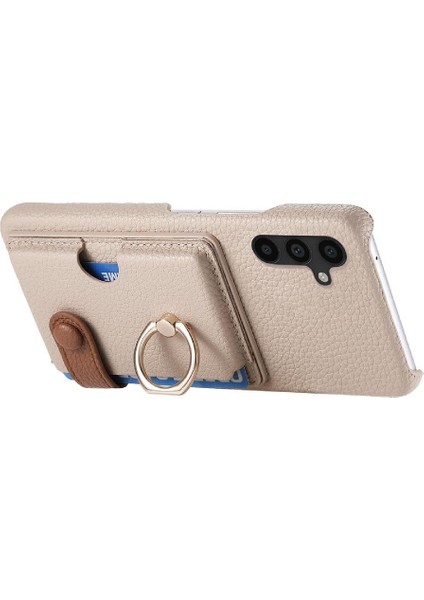 Samsung Galaxy A34 Halka Standı Kart Yuvaları Premium Dokulu Deri (Yurt Dışından)