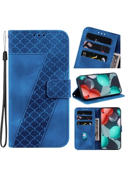 Realme Gt 6 Flip Folio Kapak Için Telefon Kılıfı Kabartmalı Desen Cüzdan Pu (Yurt Dışından)