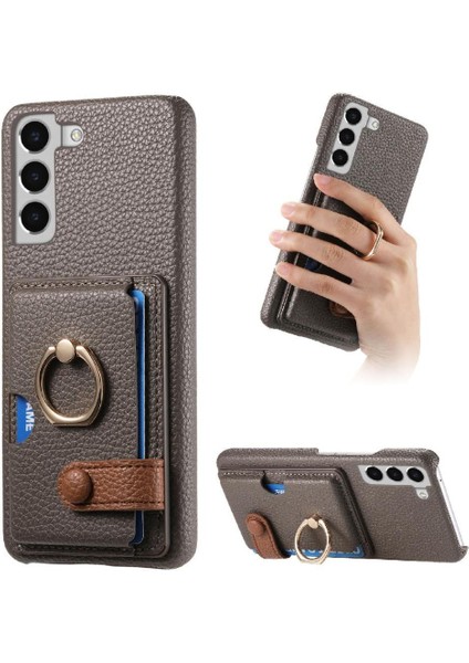 Samsung Galaxy S22 Artı Kart Yuvaları Premium Dokulu Deri Yüzük (Yurt Dışından)