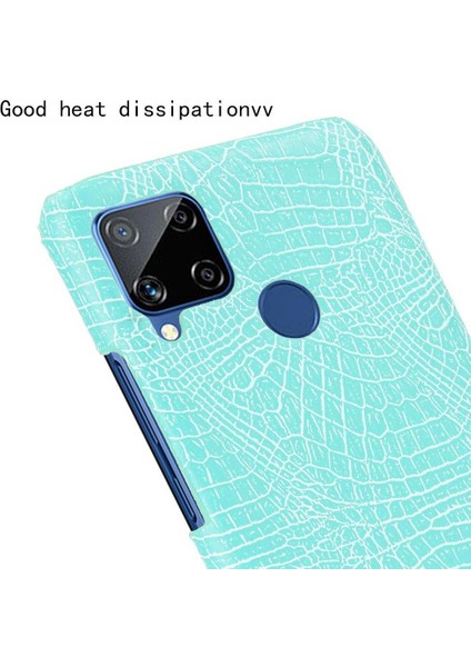 Realme C15 Anti Scratch Klasik Timsah Moda Için Şık Klasik Durumda (Yurt Dışından)