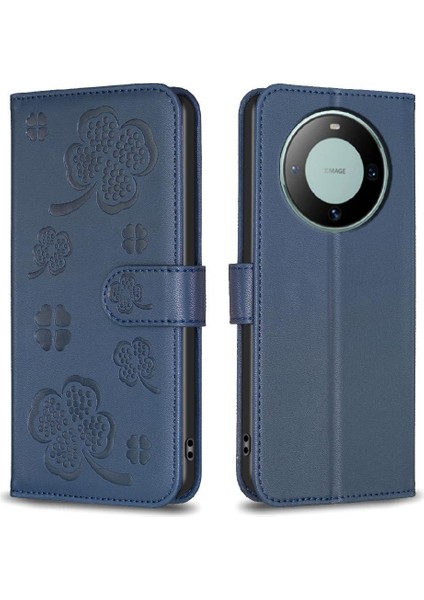 Huawei Mate 60 Için Flip Case Cüzdan Kart Yuvaları Tutucu Kickstand Yonca Pu (Yurt Dışından) indirimleri