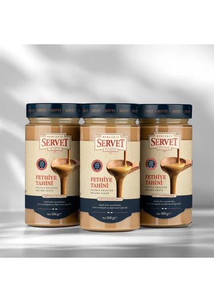 Bercekız Servet Şekerleme Çifte Kavrulmuş Taze Fethiye Tahini - 500 gr 3'lü Paket