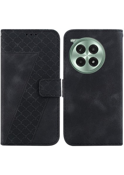 Oneplus Ace 3 Pro Için Telefon Kılıfı Kabartmalı Desen Flip Folio Kapak Kart Pu (Yurt Dışından)