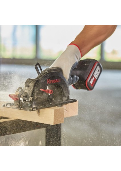 KUE11 20VOLT 4.0AH. Li-Ion 140MM Çift Akülü Kömürsüz Profesyonel Çok Amaçlı Daire Testere