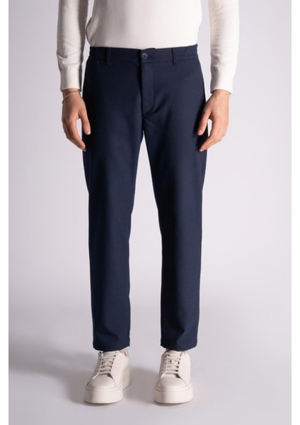 Beli Yarım Lastikli Slim Fit Chino Pantalon Lacivert fırsatları