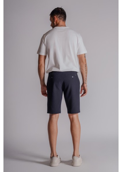 Erkek Yandan Cepli Klasik Bel Slim Fit Chino Şort Lacivert fırsatları