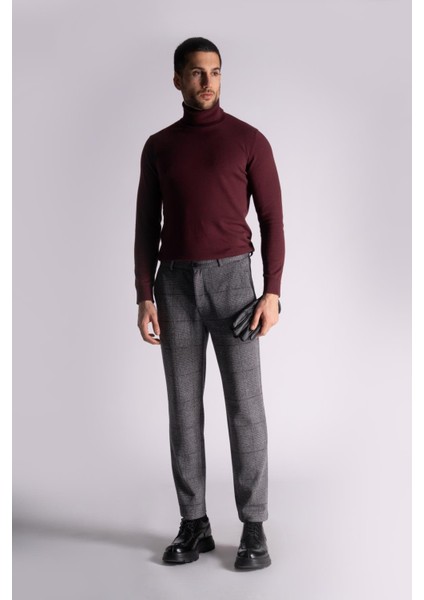 Straight Fit Ekose Pantolon Gri Ekose fiyatları