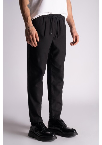 Slim Fit Jogger Bel Pantolon  Siyah