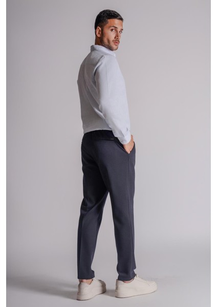 Erkek Yandan Cepli Beli Ribanalı Slim Fit Chino Pantolon Lacivert modelleri