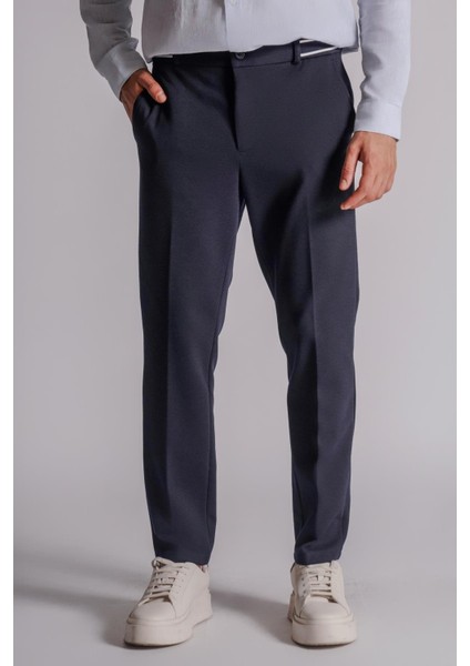 Erkek Yandan Cepli Beli Ribanalı Slim Fit Chino Pantolon Lacivert fırsatları