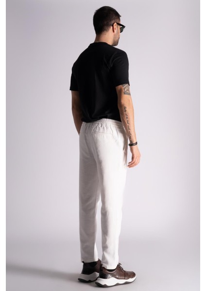 Slim Fit Jogger Bel Pantolon  Ekru