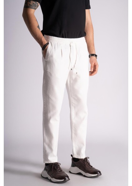 Slim Fit Jogger Bel Pantolon  Ekru