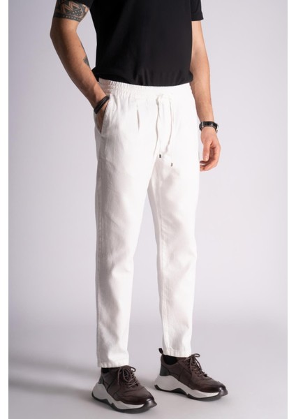 Slim Fit Jogger Bel Pantolon Ekru indirimleri