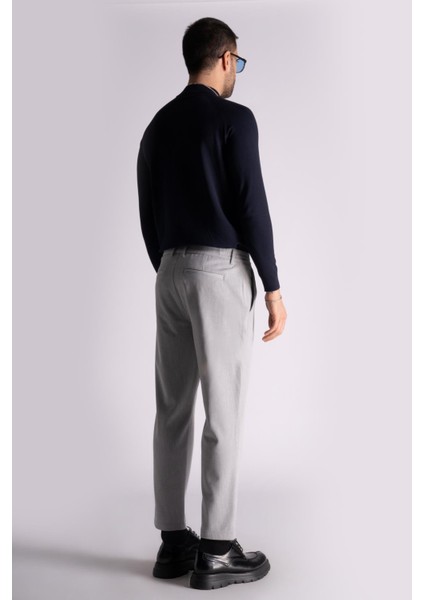 Beli Yarım Lastikli Slim Fit Chino Crop Pantalon Gri modelleri