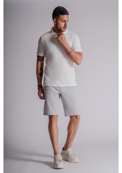 Erkek Yandan Cepli Klasik Bel Slim Fit Chino Şort Gri fiyatları