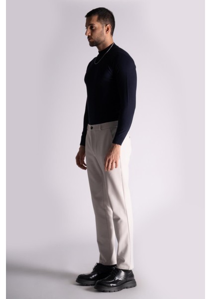 Beli Lastikli Slim Fit Dokulu Chino Pantolon Taş fiyatları