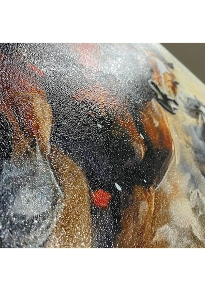 Doku Işlemeli Koşan Atlar Kanvas Tablo fiyatları