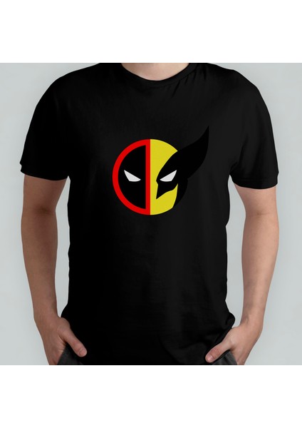 Deadpool & Wolverine %100 Pamuklu Bisiklet Yaka T-Shirt Model - 1