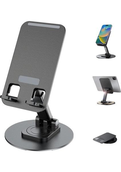 360 Dönebilen Telefon Tutucu Katlanabilir Tablet Tutucu Masa Üstü Şarj Standı Metal Telefon Tutucu