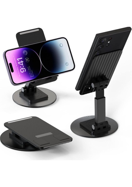 360 Dönebilen Telefon Tutucu Katlanabilir Tablet Tutucu Masa Üstü Şarj Standı Metal Telefon Tutucu