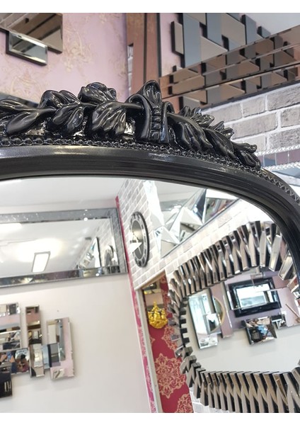 Matmazel Black Model Siyah Renk Dekoratif Ayaklı Boy Aynası