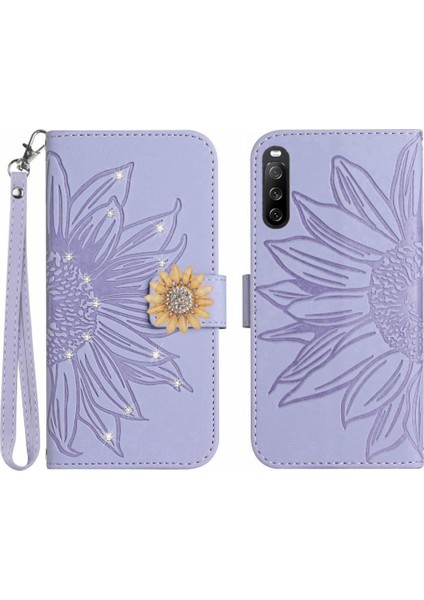 Sony Xperia 10 Vı Flip Cüzdan Kredi Kartı Için Kılıf Pu Deri Kapak Çevirin (Yurt Dışından)