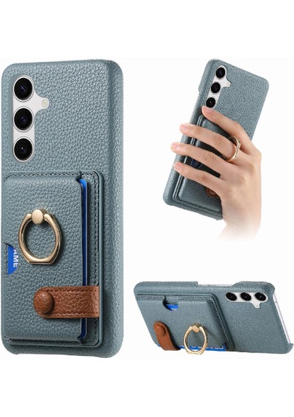 Samsung Galaxy S24 Artı Halka Standı Kart Yuvaları Premium Dokulu (Yurt Dışından)