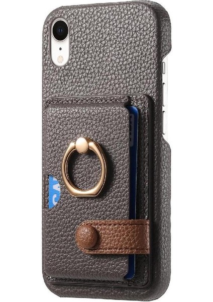 IPhone Xr Kart Yuvaları Premium Dokulu Deri Halka Standı (Yurt Dışından) modelleri