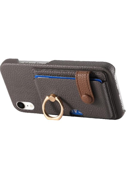 IPhone Xr Kart Yuvaları Premium Dokulu Deri Halka Standı (Yurt Dışından) fırsatları