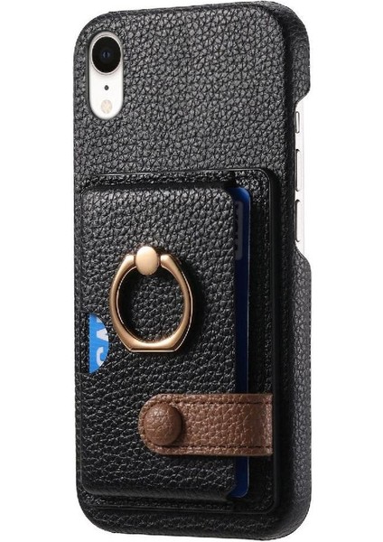 IPhone Xr Kart Yuvaları Premium Dokulu Deri Halka Standı (Yurt Dışından) indirimleri