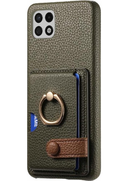 Samsung Galaxy A22 5g Kart Yuvaları Premium Dokulu Deri Yüzük (Yurt Dışından) modelleri