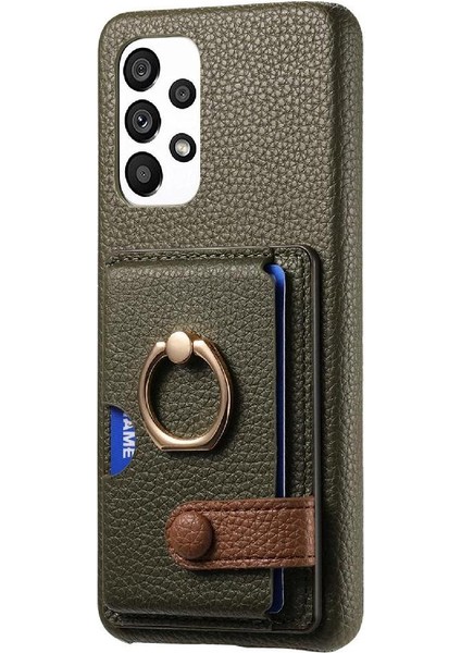 Samsung Galaxy A23 Kart Yuvaları Halka Standı Premium Dokulu Deri (Yurt Dışından) fiyatları