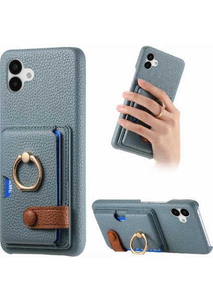Samsung Galaxy A04 Halka Standı Kart Yuvaları Premium Dokulu Deri (Yurt Dışından)