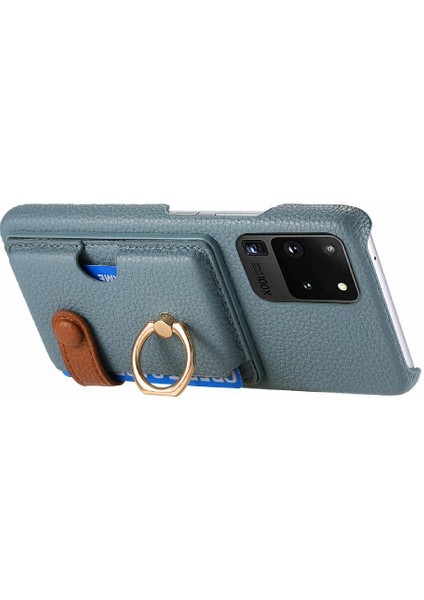 Samsung Galaxy S20 Ultra Halka Standı Premium Dokulu Deri Kart (Yurt Dışından) fiyatları